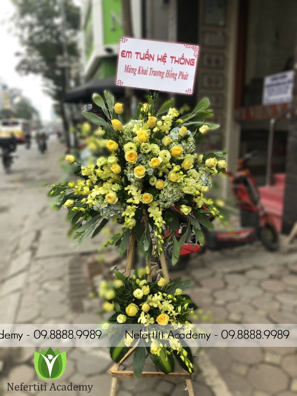 Lẵng hoa mừng